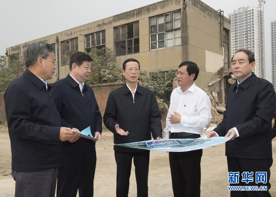 10月22日至23日，中共中央政治局常委、國務(wù)院副總理張高麗在山東調(diào)研扶貧工作情況。這是10月22日，張高麗就整體搬遷脫貧實(shí)地考察濟(jì)寧東南片區(qū)還遷安置區(qū)暨東南華城棚戶區(qū)改造項(xiàng)目。 新華社記者 王曄 攝