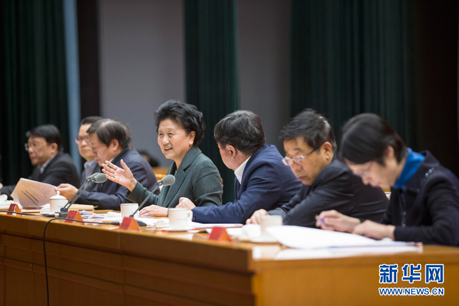 1月16日，中共中央政治局委員、國務院副總理劉延東在北京出席“加強和改進新形勢下高校思想政治工作專題研討班”開班式。 新華社記者崔新鈺 攝