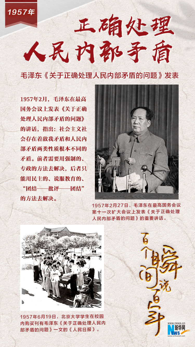 1957，正確處理人民內部矛盾