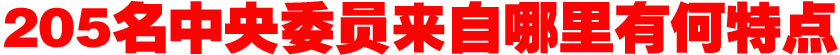 205名中央委員來自哪里？有何特點？