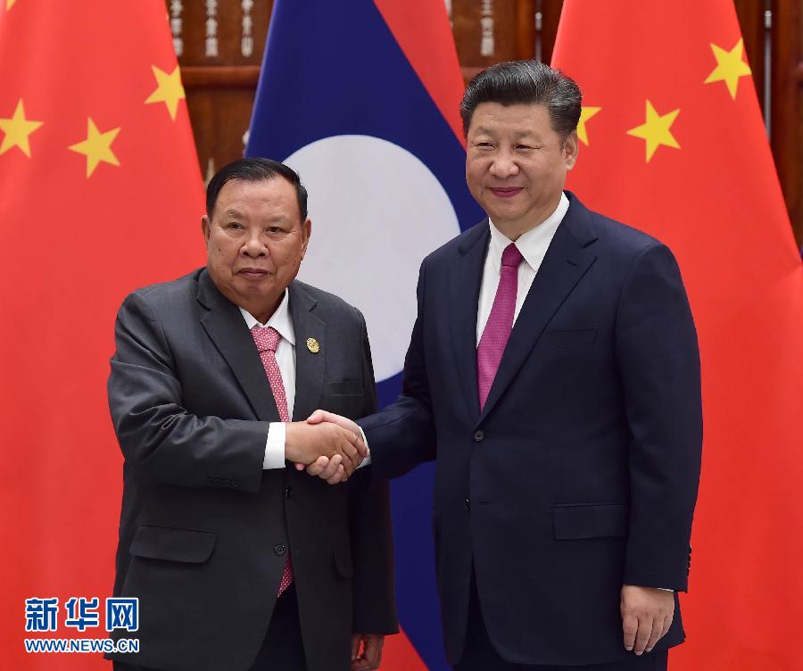 9月2日，國家主席習(xí)近平在杭州會(huì)見老撾國家主席本揚(yáng)。新華社記者張鐸攝